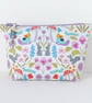 Make up bag, zipped pouch, cosmetic bag, gnomes, mushrooms, bunnies. - Image 3