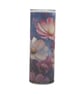 Dark Floral Pink Cosmos Flower Sparkle Tumbler - Image 2