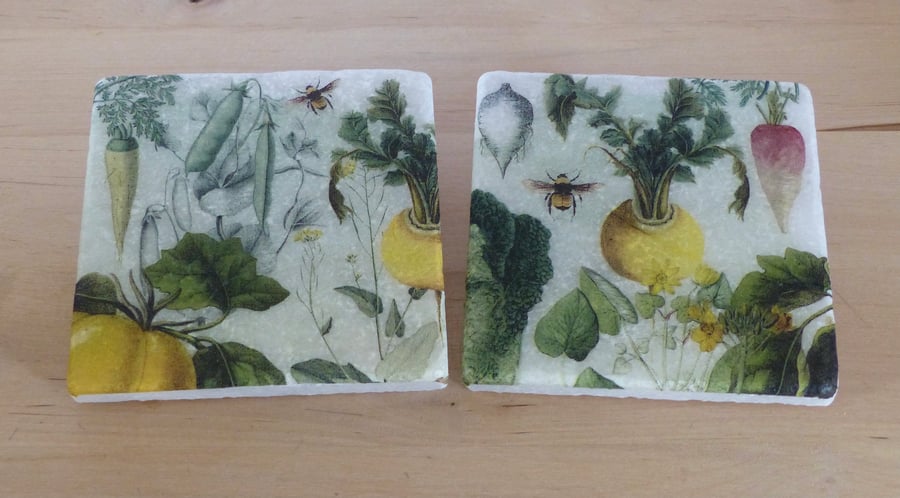 Marble 'Vegetable' Coasters