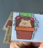 Magnetic hedgehog bookmark. Hedgehog plant bookmark. - Image 6