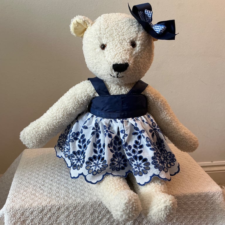 Handmade teddy bear waiting for a loving home.  Suitable for all ages.