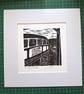 'The Cliff Railway. Original handprinted linoprint of the Cliff Railway. - Image 4