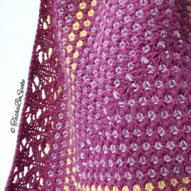 Hand knitted shawl, Handmade merino wool shawl, Gift for women