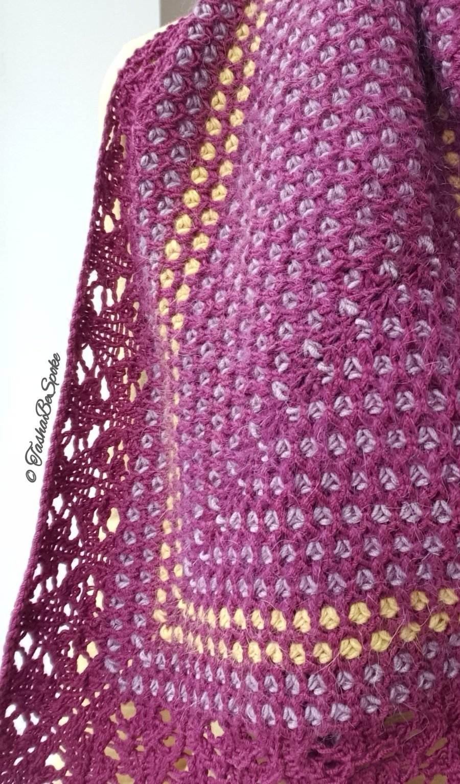 Hand knitted shawl, Handmade merino wool shawl, Gift for women