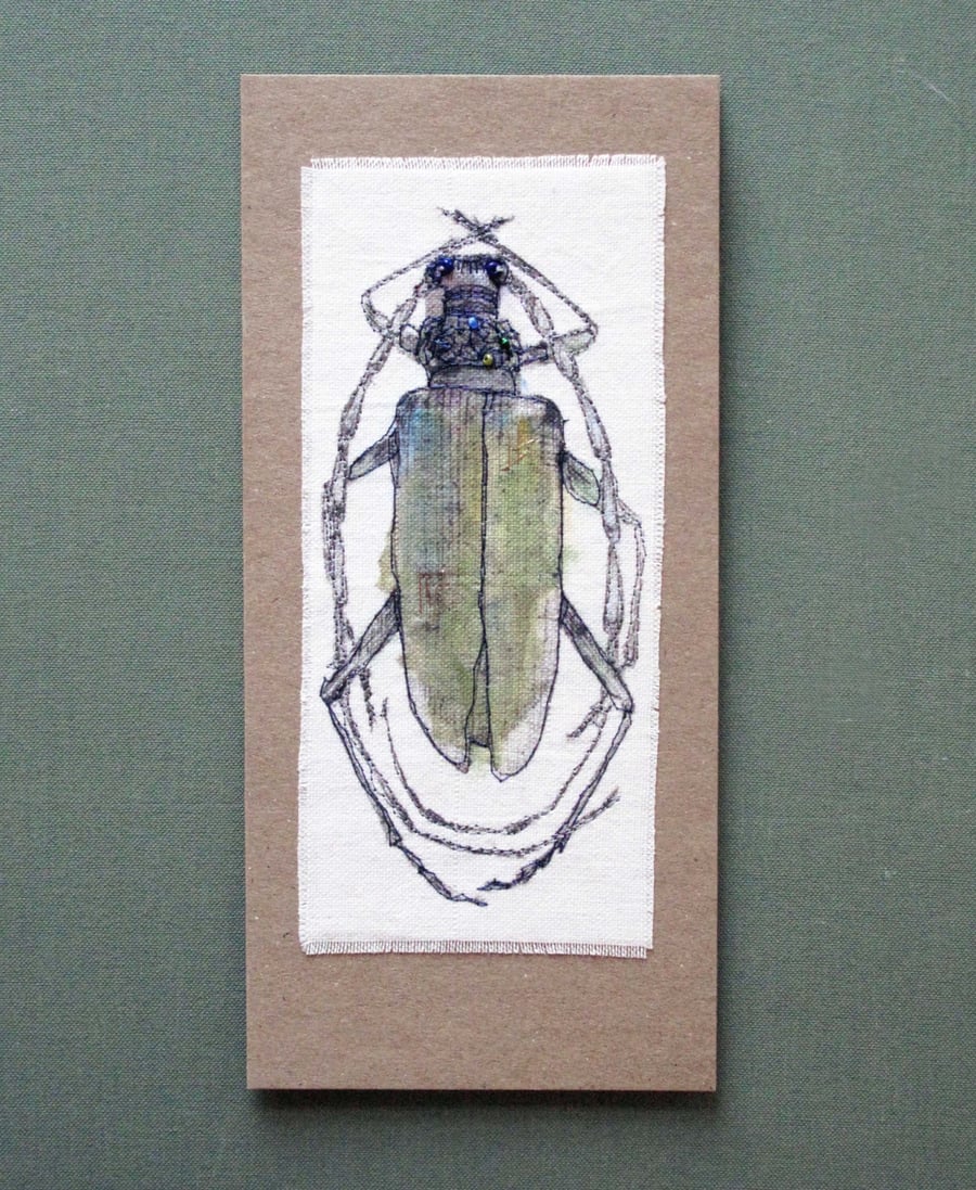 Unique Hand Made Beetle Card with Envelope