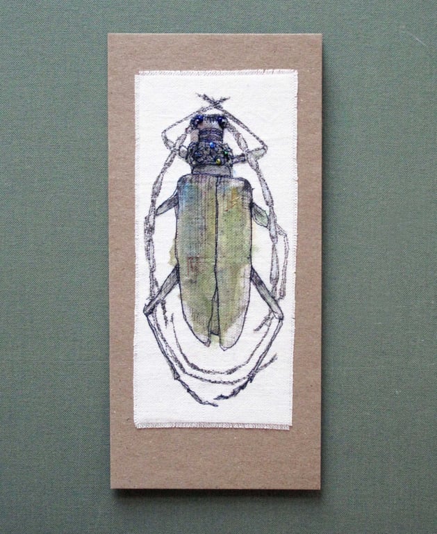Unique Hand Made Beetle Card with Envelope