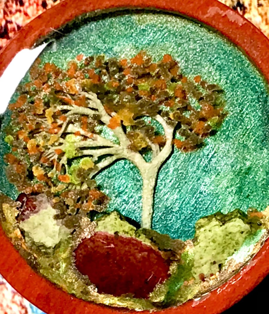 Sea treasures Fall Tree Rockpool REAL Seaweed Pendant Art inspired by the Isle o
