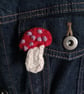 Mini Mushroom Brooch - Red - Image 2
