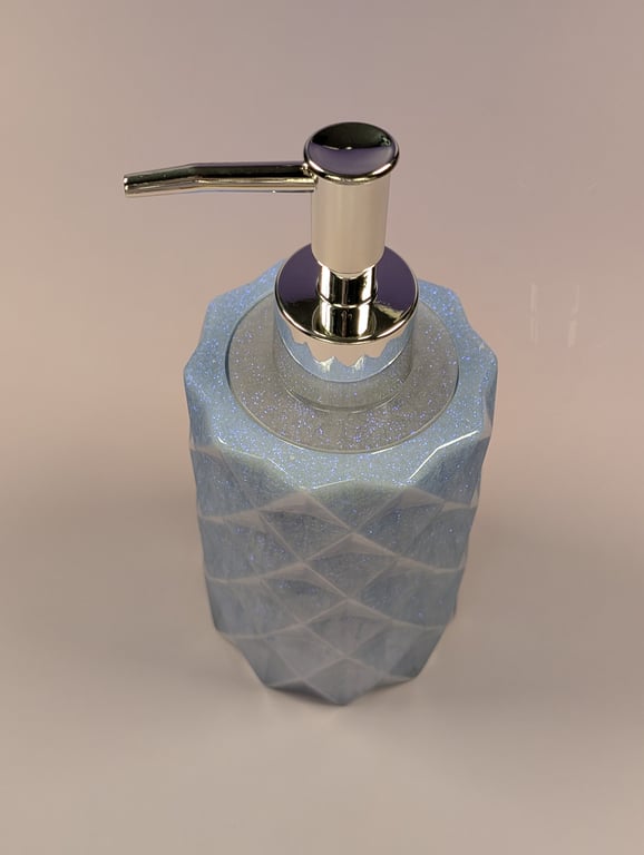 Iridescent Ombre Resin Soap Dispenser – Blue & Violet Diamond Texture
