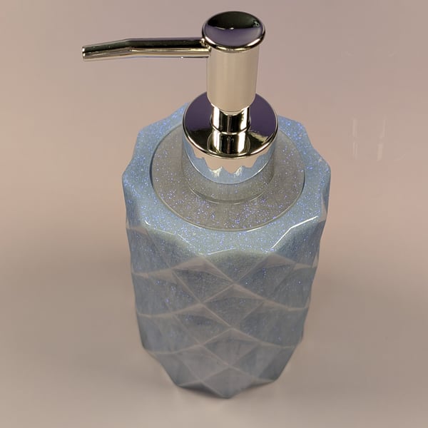 Iridescent Ombre Resin Soap Dispenser – Blue & Violet Diamond Texture