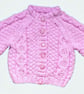 PInk Cable Toddlers Cardigan, Hand Knitted To Fit  Age 18 months to 2 years - Image 2