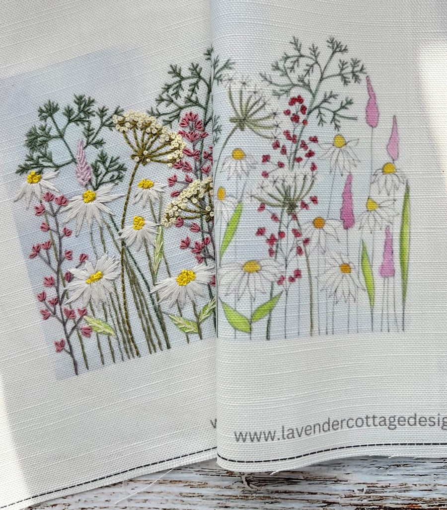 Wild Flower Embroidery Panel Only