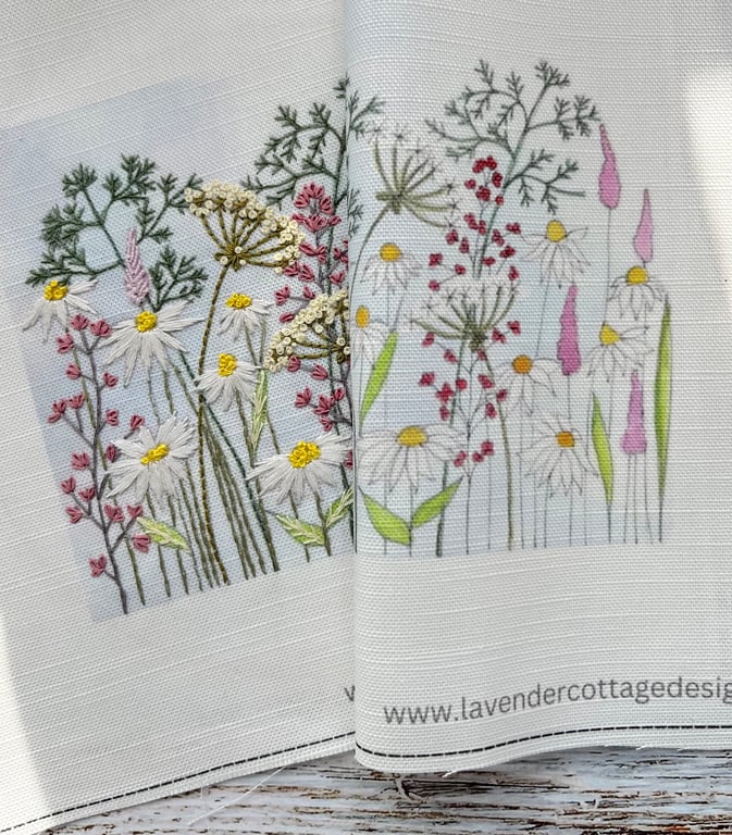 Wild Flower Embroidery Panel Only