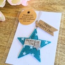 Superstar Dad Hanging Star Decoration and Plantable Wildflower Seed Backing Card