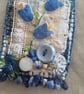 Blue flower textile art brooch - Image 5