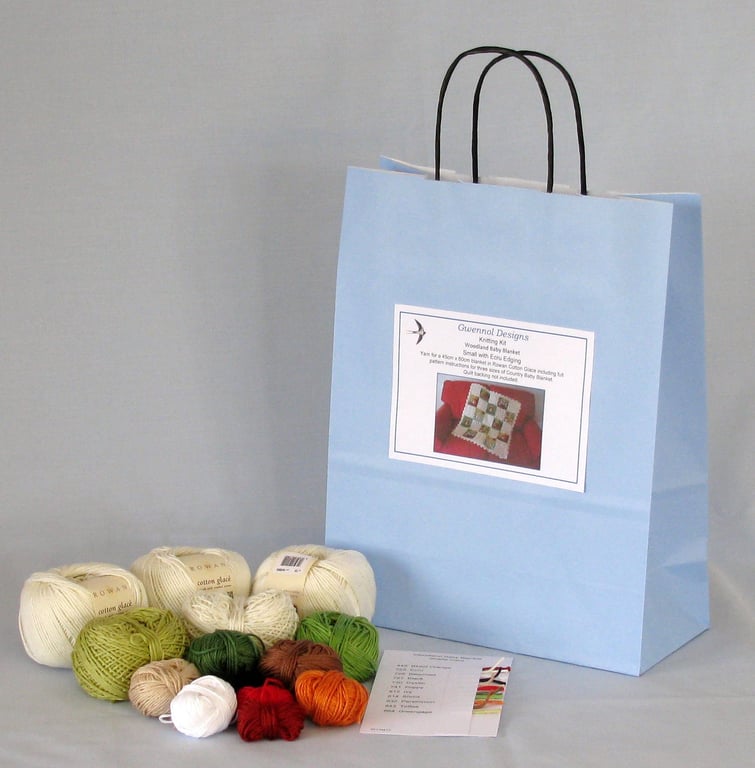 Woodland Baby Blanket Knitting Kit small size 45cm x 60cm