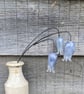 Ceramic Bluebell Flowers, Wired for Arranging, Two stems (Three Flowers) in Blue - Image 8