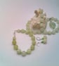 Olive Jade and Crystal Necklace with Hollow Glass Pendant Bracelet and Earrings  - Image 5