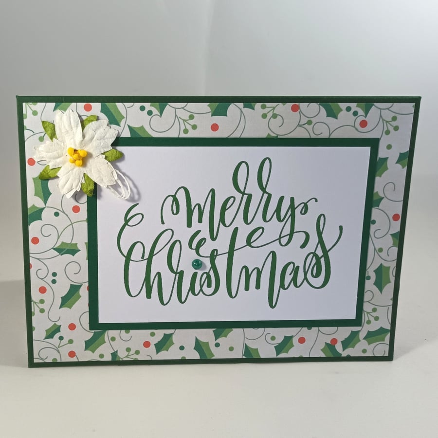 A6 Christmas card - swirly Merry Christmas