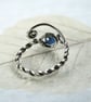 Sterling Silver Twist Ring with Blue Jade Bead - Unique Viking Jewellery - Image 7