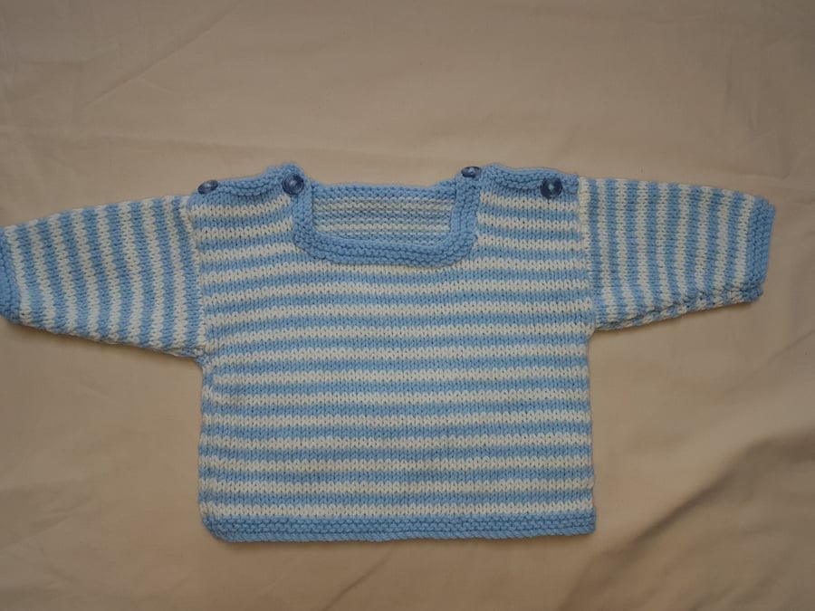 Baby Blue and Cream Jumper 16" Chest