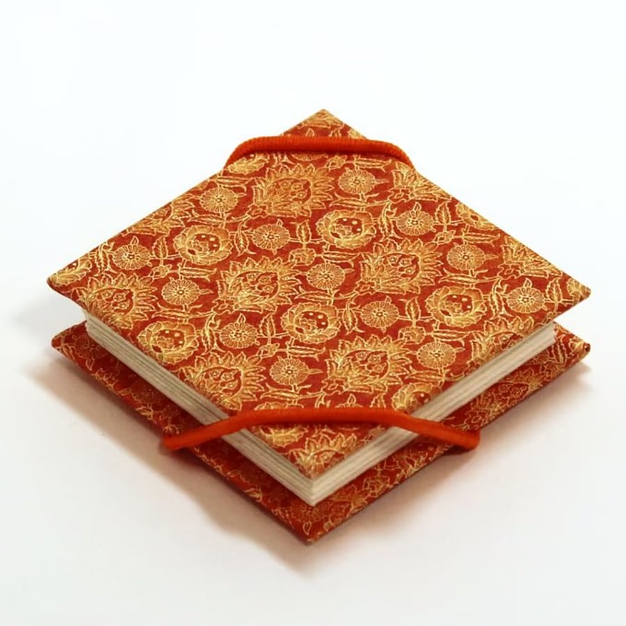 Handmade Mini Travel Watercolour Sketchbook For Artists in Orange