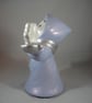 Blue Ceramic Christmas Xmas Glittery Snow Lady Figurine Ornament Decoration. - Image 2