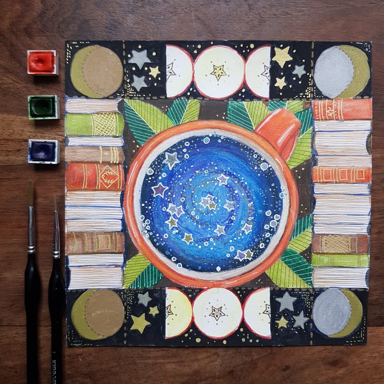 Apples and stars original art work 