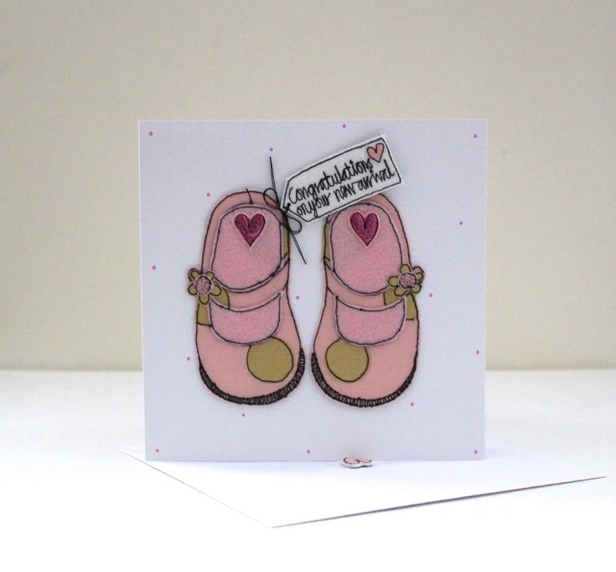 'Congratulations on your New Arrival' - Handmade New Baby Card