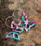 Flying butterfly polymer dangle earrings - Image 1
