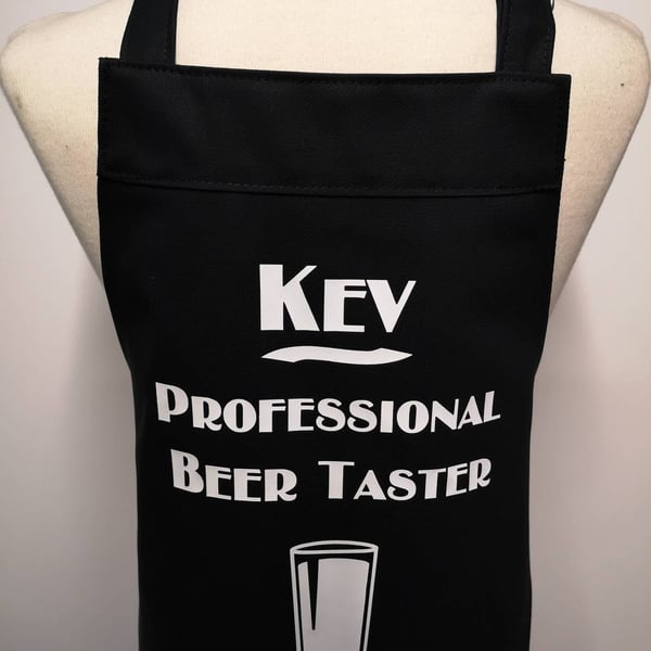 Personalised Beer Taster medium apron. Made in England