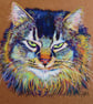 Custom Pet Portrait on Recycled Card Stock 13.5x13.5cm