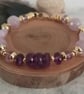 Lilac purple & gold Amethyst bracelet - Image 2