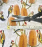 Goldfinch with Teazles Fat Quarter - Botanical Cotton Poplin Fabric for Makers