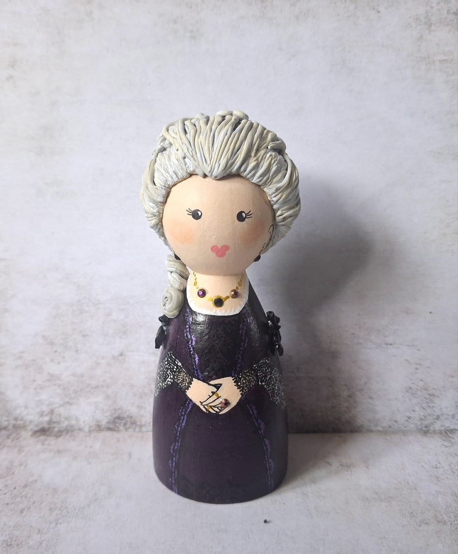 Lady Catherine de Bourgh, Pride & Prejudice Hand-painted peg doll