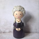 Lady Catherine de Bourgh, Pride & Prejudice Hand-painted peg doll