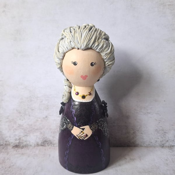 Lady Catherine de Bourgh, Pride & Prejudice Hand-painted peg doll