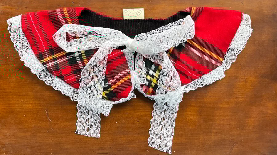 Handmade Children’s Detachable Tartan Collar – Zero Waste & Vintage Inspired