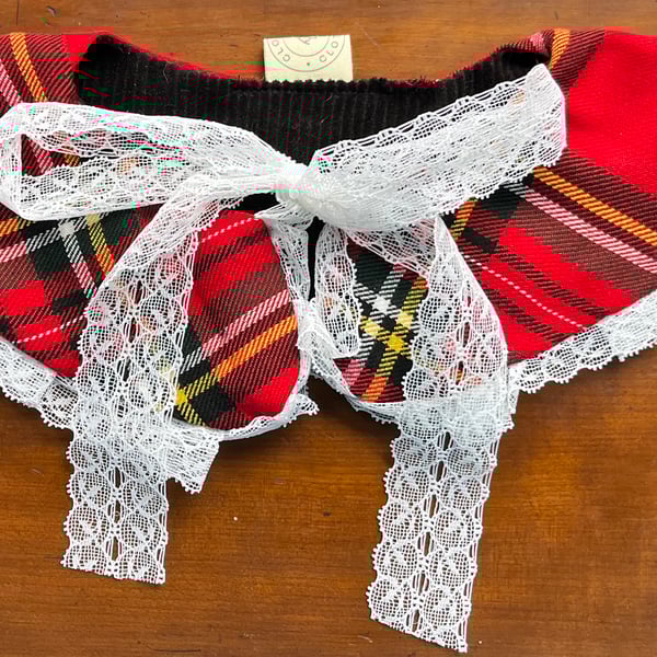 Handmade Children’s Detachable Tartan Collar – Zero Waste & Vintage Inspired