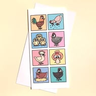 Chicken Card - cute blank poultry card suitable for birthday, thank you L-RCH