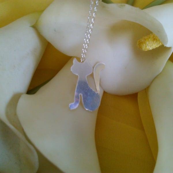 cat sterling silver necklace