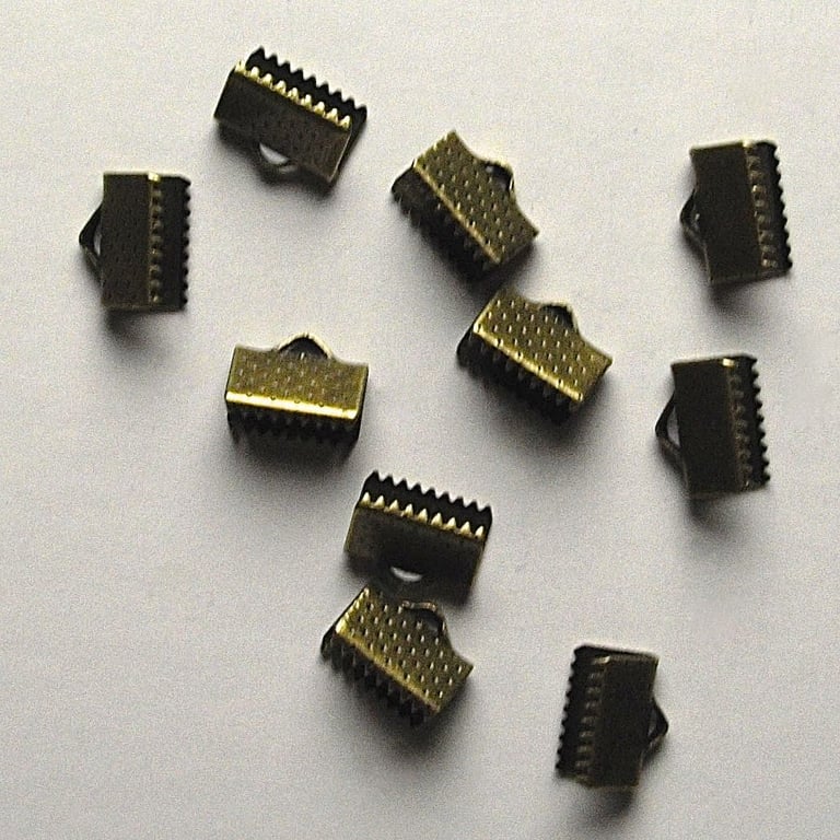 20 x Bronze Tone Crimp End Connectors