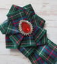 Rose Tartan Ruffle Rosette Mini Brooch Pin   - Image 4