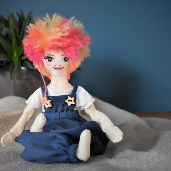 Rainbow hairstyles Yoga rag doll decoration