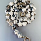 Hand made fire  agate beaded necklace 