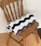 BLANKET, THROW. Ripples. Crocheted .' Ocean' . Blue, white.  - Image 4
