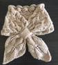Leaves & Cables  Cross Over Scarf in Fawn - Image 1