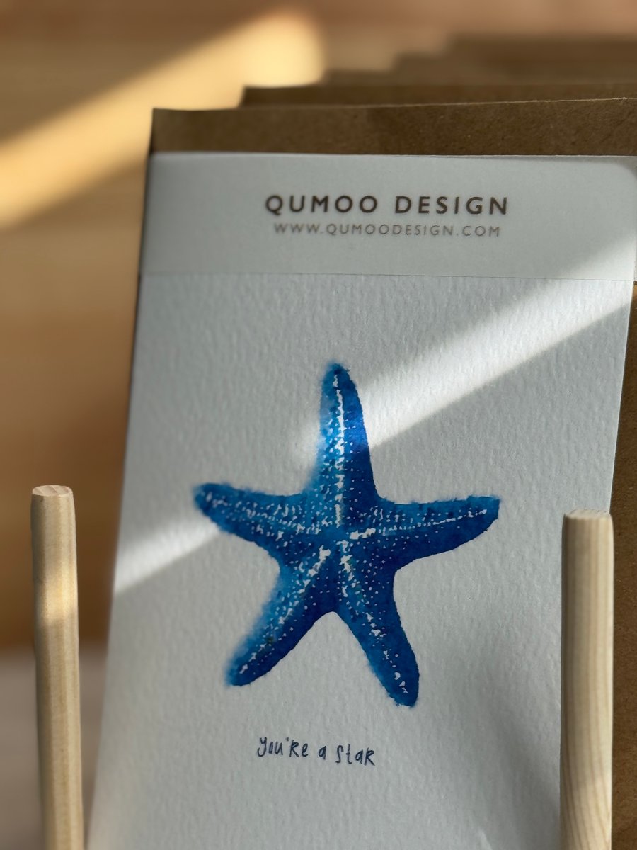 Starfish you're a star blank thank you blank greetings Card (QM288)