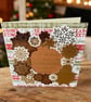 Vintage style Christmas Card with Snowflake Wreath. 