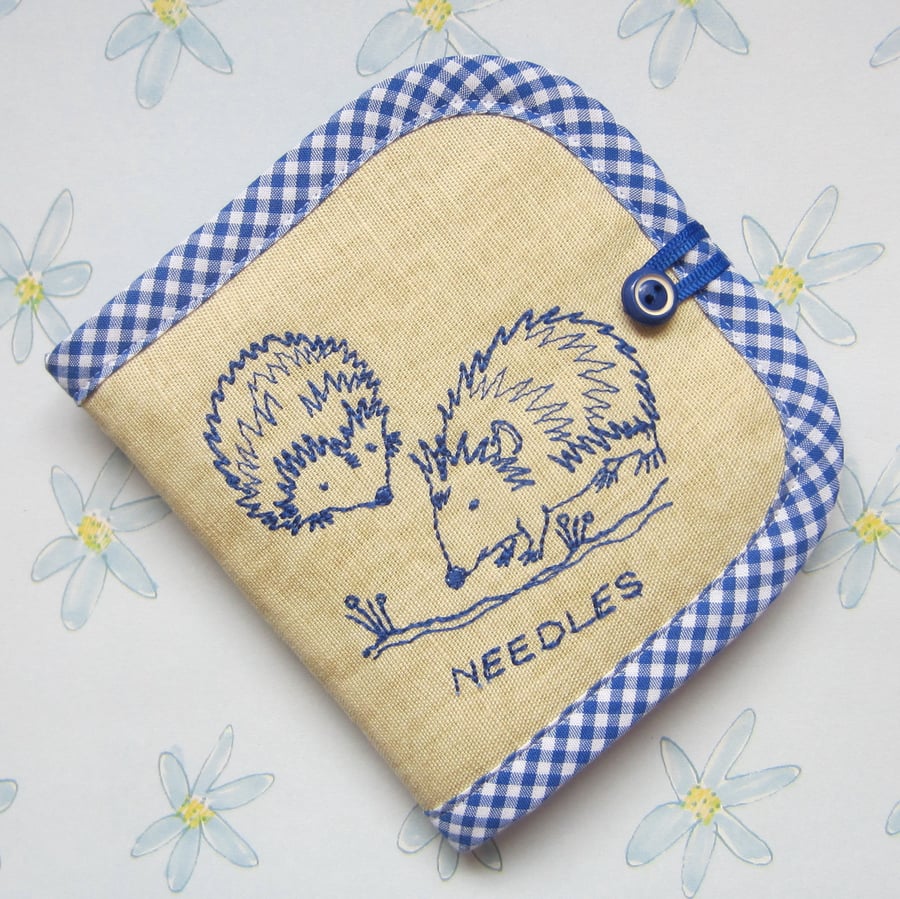 Embroidered Hedgehog Needle Case